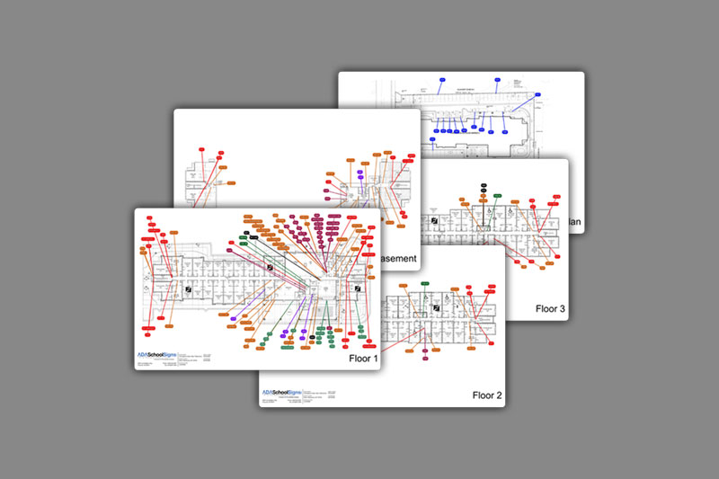 ADA School Signs Placement Map Example